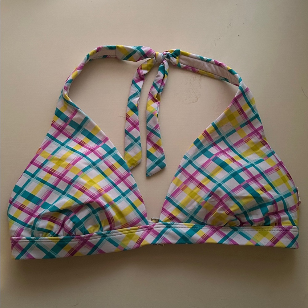 Xhilaration Multicolor Plaid Bikini Top